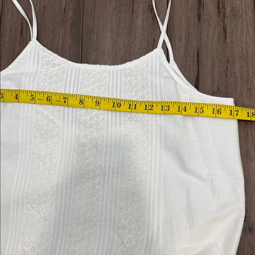 Eileen West vintage dropped waist White Midi slip Dress cotton linen blend - Picture 8 of 11